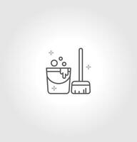 Floor Mop icon vector image. bucket and mop icons Suitable for mobile application web application and print media.