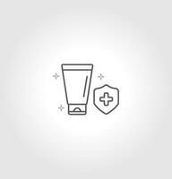 Simple sunscreen line icon. Stroke pictogram. Vector illustration isolated on a grey background. Premium quality symbol. Vector sign for mobile app and web sites.