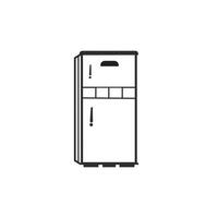 refrigerador icono contorno vector elemento. refrigerador símbolo lineal estilo. moderno vector diseño modelo aislado en blanco antecedentes.