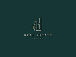 Real estate logo modern style line art vector element. House Architecture Building Logo symbol design template. Can be use for marketing, apartment or company business.