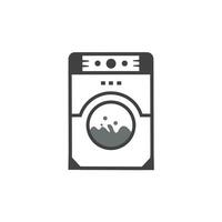 Washing machine icon design template flat style line art black and white. Clothes dryer or washer Vector on white background.