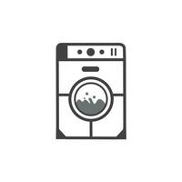 ashing machine icon design template liner style. Clothes dryer or Laundry Vector logotype.