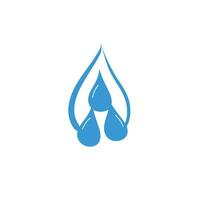 Water drop icon design, flat style. Blue water liquid, raindrop. Vector template on white background.