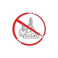 No Chemical flask forbidden glass test tube Laboratory. design for Scientific research, biological experiments. Flat style vector icon.