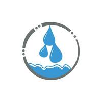 Water drop logo design icon modern vector template on white background. Blue water drop or raindrop design in circle.