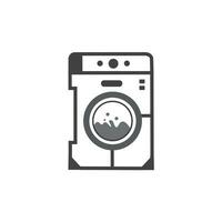 Washing machine icon design modern style line art black and white. Clothes dryer, washer or Laundry logotype Vector template.