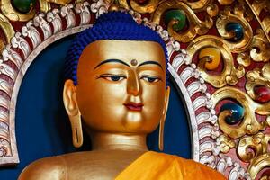 Sakyamuni Buddha statue in Buddhist temple photo