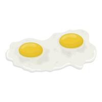 Fried egg with two yolks side view. illustration on a white background. vector