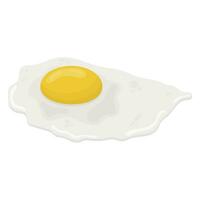 Fried egg with one yolk side view. illustration on a white background. vector