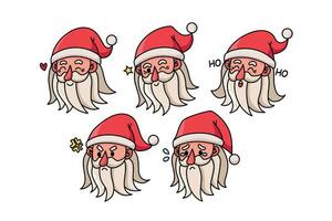 Cute santa set cartoon vector