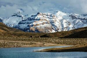 Dhankar Lake. Spiti Valley, Himachal Pradesh, India photo