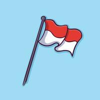 indonesio bandera dibujos animados vector