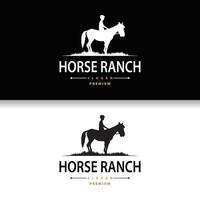 Horse Logo, West Country Farm Ranch Cowboy Logo Design, Simple Illustration Template vector