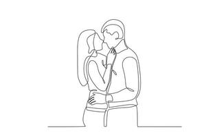 A woman and her boyfriend hug intimately vector