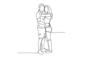 Illustration of a lover hugging vector