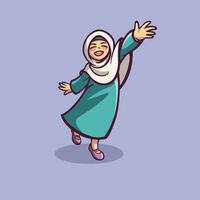 Muslim girl character vector