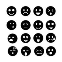 vector illustration of emoticons with various expressions