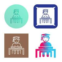 Unique Studying on Desk Vector Icon