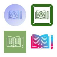 Unique Pencil and Book Vector Icon