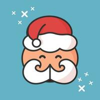 Cute santa claus. Icon. On a blue background. Christmas. vector