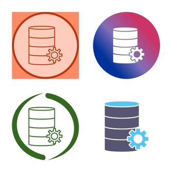 Unique Database Management Vector Icon