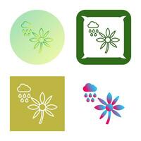 Flower with rain Vector Icon