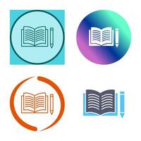 Unique Pencil and Book Vector Icon