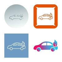 coche único en icono de vector de fuego