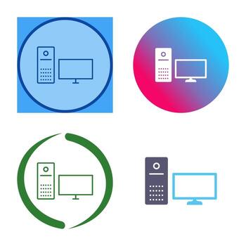icono de vector de computadora único