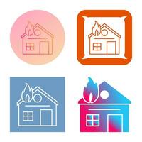 Unique House on Fire Vector Icon