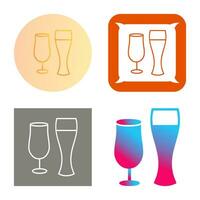 Unique Beer Glasses Vector Icon