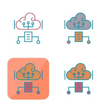 icono de vector de computación en la nube