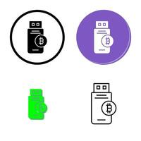 Bitcoin Usb Device Vector Icon