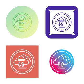 icono de vector de datos de nube