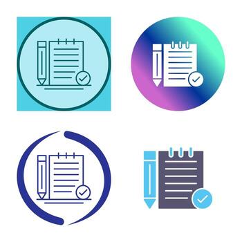 cheque, notas, vector, icono vector