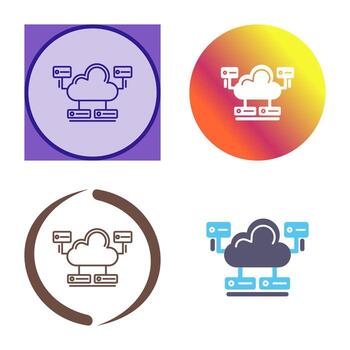 Cloud Database Vector Icon