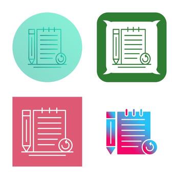 icono de vector de notas revisadas