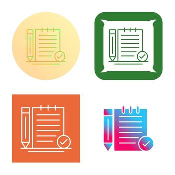 cheque, notas, vector, icono vector