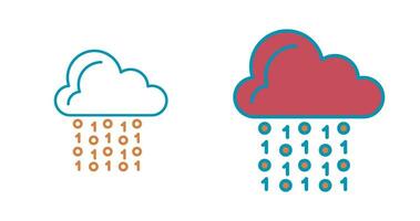 icono de vector de codificación de nube