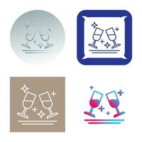 Two Glasses Romantic Vector Icon