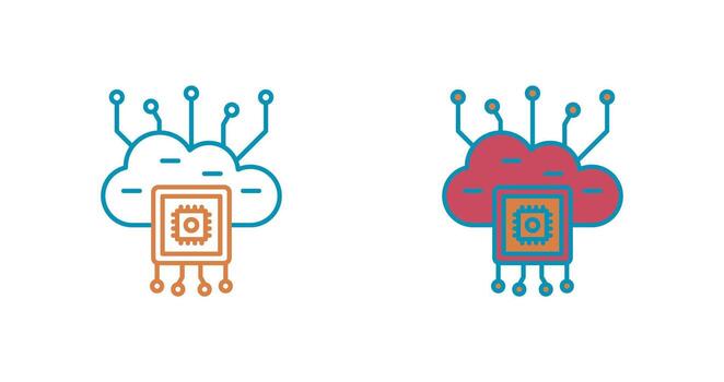 icono de vector de computación en la nube