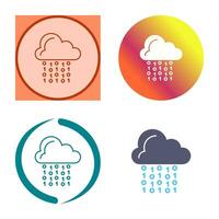 icono de vector de codificación de nube