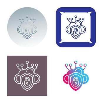 icono de vector de seguridad en la nube