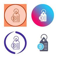 Bitcoin Label Tag Vector Icon