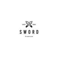 Cute sword logo design icon template vector