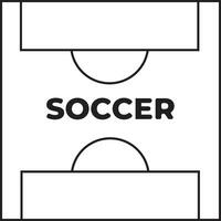 soccer text illustration vector design with a soccer field. Suitable for icons, logos, posters, websites, t-shirt designs, stickers, concepts, advertisements.