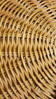 Close up of a wicker basket. Abstract background and texture for design. photo