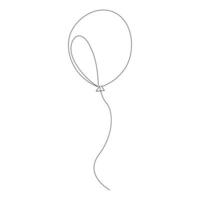 Balloon decoration Continuous single line outline vector art  drawing and illustration