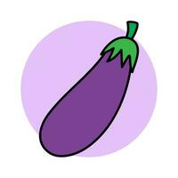 Eggplant Vegetable. Raw Food Vector Illustration