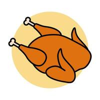 Roasted Chicken. Chicken Meat Vector Illustration